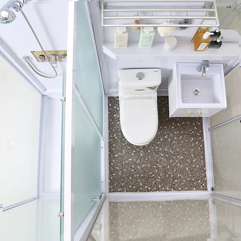 Mampara de ducha contemporánea Mampara de ducha rectangular esmerilada en blanco Clearhalo