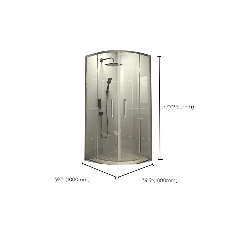 Mampara de ducha corredera lineal Mampara de ducha semi-frameless de metal Clearhalo