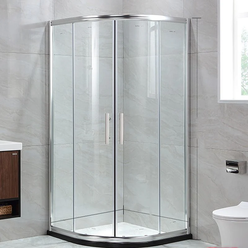 Mampara de ducha corredera lineal Mampara de ducha semi-frameless de metal Clearhalo