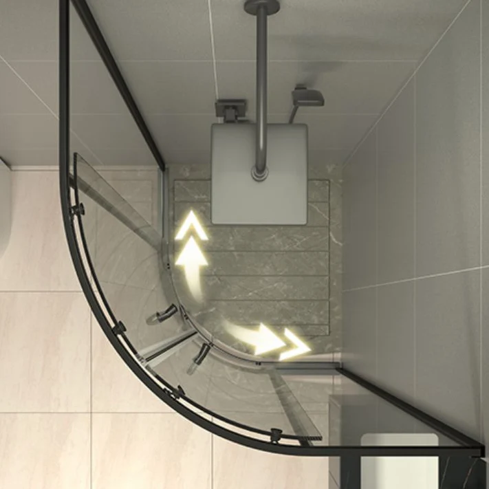 Mampara de ducha corredera lineal Mampara de ducha semi-frameless de metal Clearhalo
