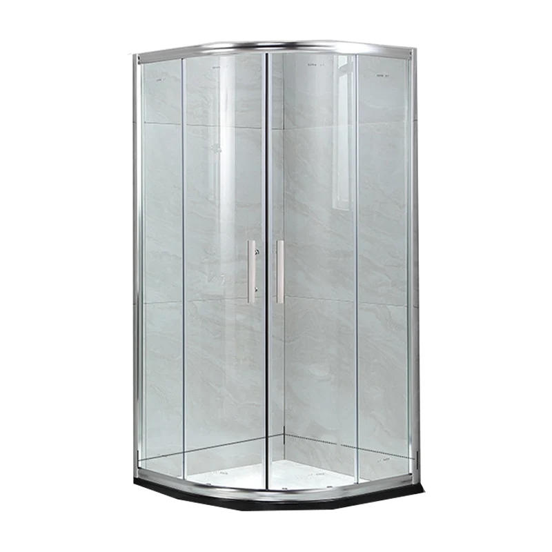 Mampara de ducha corredera lineal Mampara de ducha semi-frameless de metal Clearhalo