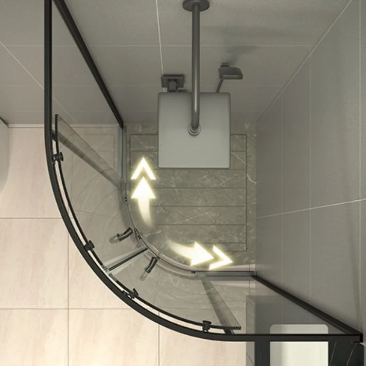 Mampara de ducha corredera lineal Mampara de ducha semi-frameless de metal Clearhalo