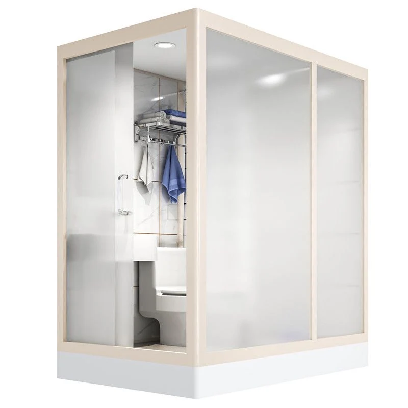Mampara de ducha corredera rectangular Mampara de ducha con marco en blanco Clearhalo