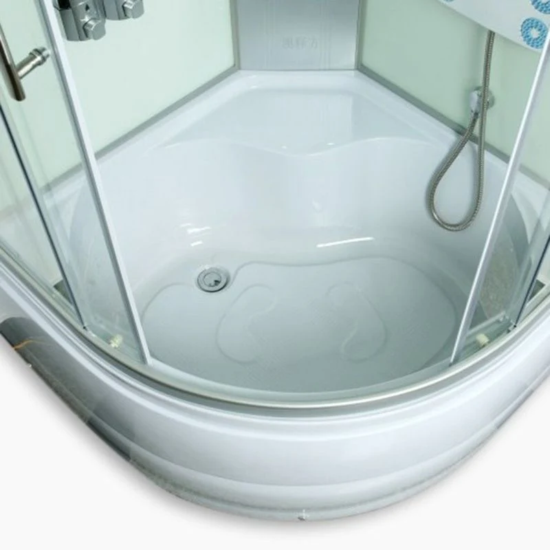 Mampara de ducha corrediza curvada Mampara de ducha de vidrio templado enmarcada Negro Clearhalo