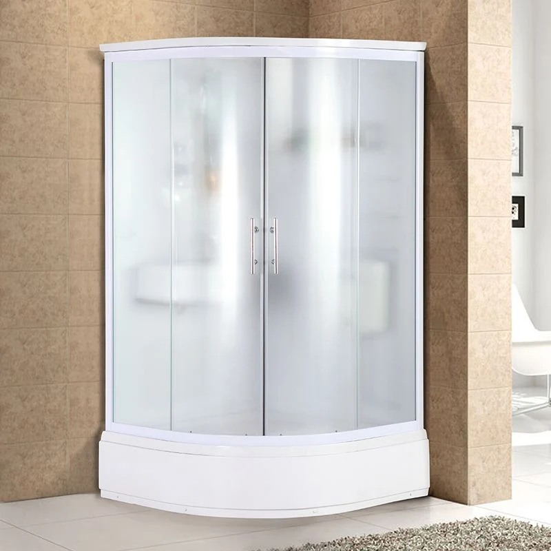 Mampara de ducha corrediza doble Mampara de ducha con marco de vidrio transparente Clearhalo