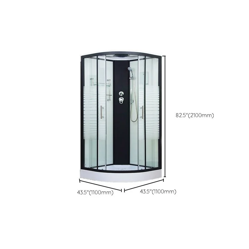 Mampara de ducha corrediza doble de vidrio transparente Mampara de ducha enmarcada de una pieza Clearhalo