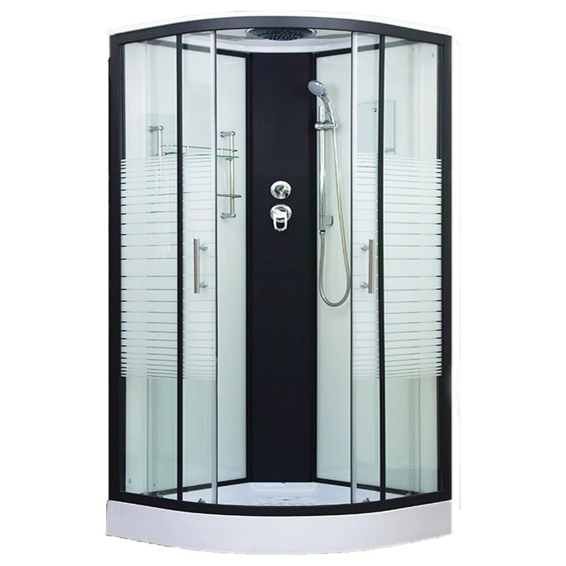 Mampara de ducha corrediza doble de vidrio transparente Mampara de ducha enmarcada de una pieza Clearhalo