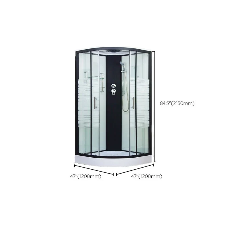 Mampara de ducha corrediza doble de vidrio transparente Mampara de ducha enmarcada de una pieza Clearhalo