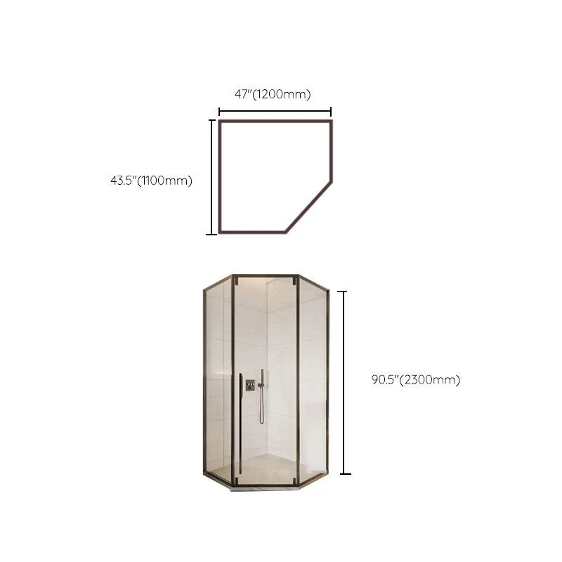 Mampara de ducha corrediza doble de vidrio transparente moderna Mampara de ducha enmarcada Clearhalo
