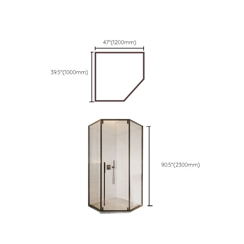 Mampara de ducha corrediza doble de vidrio transparente moderna Mampara de ducha enmarcada Clearhalo