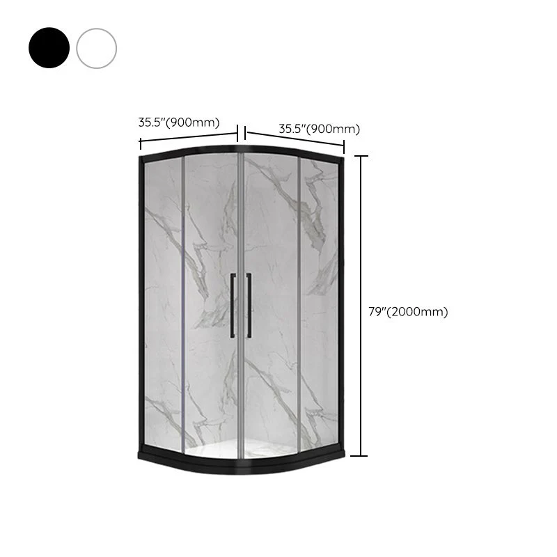 Mampara de ducha deslizante doble enmarcada Mampara de ducha de vidrio templado Clearhalo