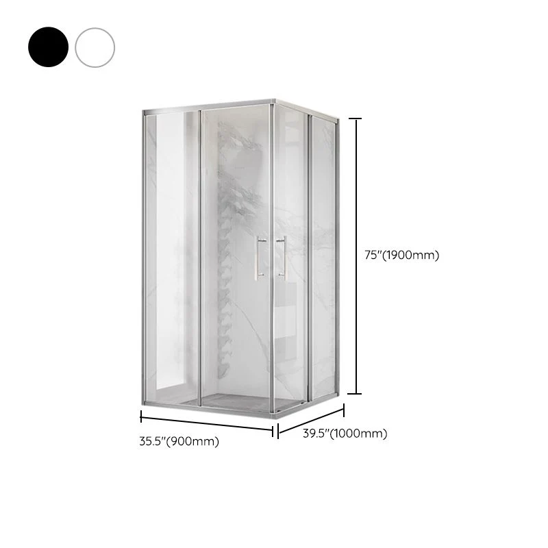 Mampara de ducha deslizante doble Mampara de ducha de vidrio templado transparente enmarcada Clearhalo