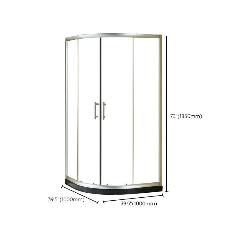 Mampara de ducha de doble corredera Mampara de ducha de esquina semi-frameless Clearhalo