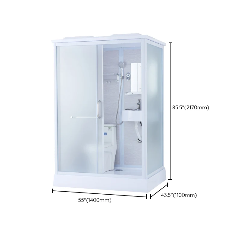 Mampara de ducha esquinera enmarcada Mampara de ducha rectangular con grifo incluido Clearhalo