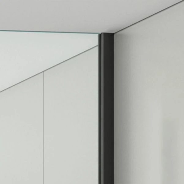 Mampara de ducha fija individual con panel de vidrio fijo transparente moderno Clearhalo