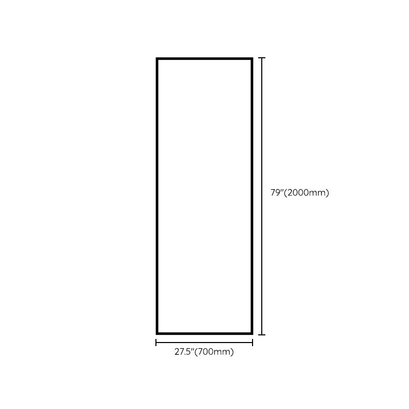 Mampara de ducha impermeable de marco completo negro con panel fijo de media partición Clearhalo