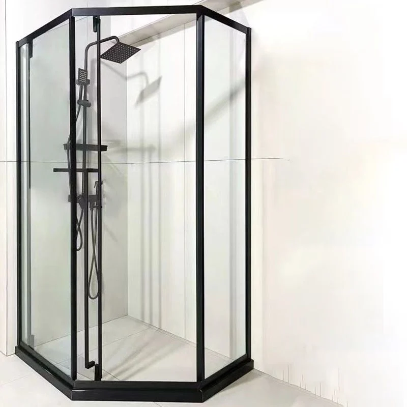 Mampara de ducha en ángulo neoenmarcada Mampara de ducha corrediza individual con cabezal Clearhalo