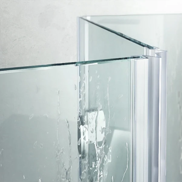 Mampara de ducha plegable semi sin marco Mampara de ducha de vidrio templado Clearhalo
