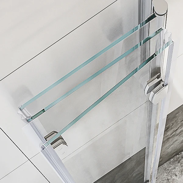 Mampara de ducha plegable de vidrio templado semi sin marco Clearhalo