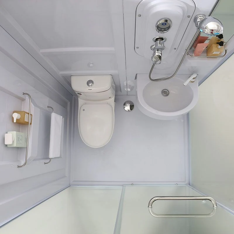 Mampara de ducha rectangular blanca Mampara de ducha de vidrio templado Clearhalo