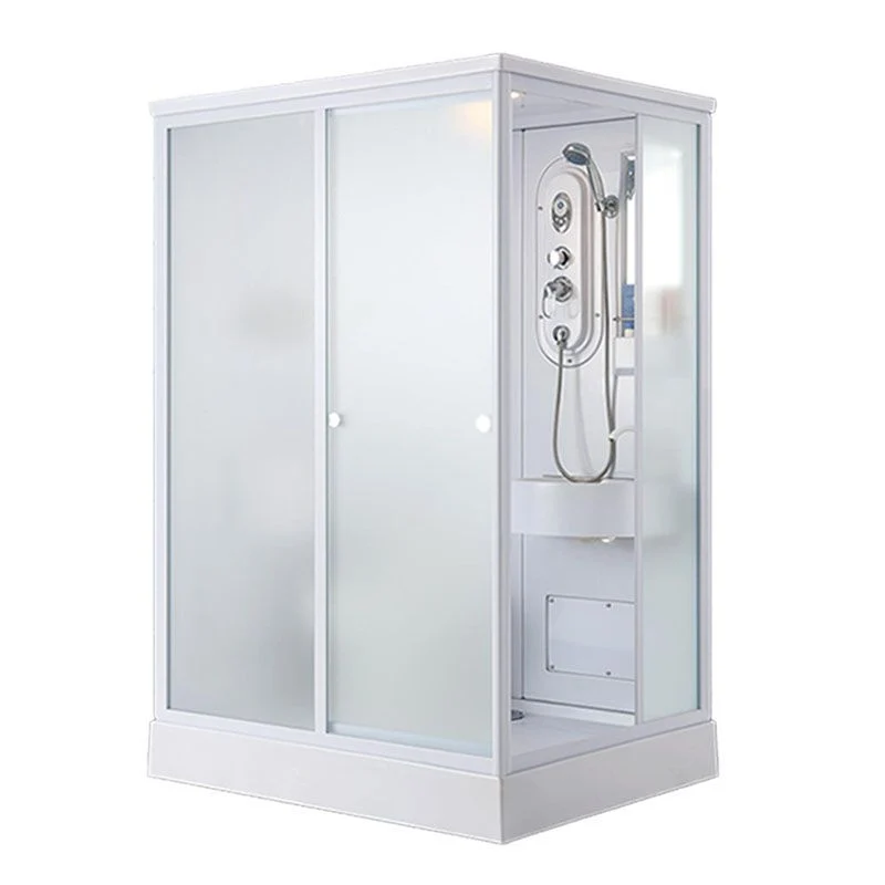 Mampara de ducha rectangular blanca Mampara de ducha de vidrio templado Clearhalo