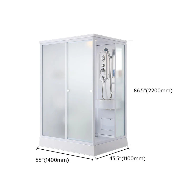 Mampara de ducha rectangular blanca Mampara de ducha de vidrio templado Clearhalo