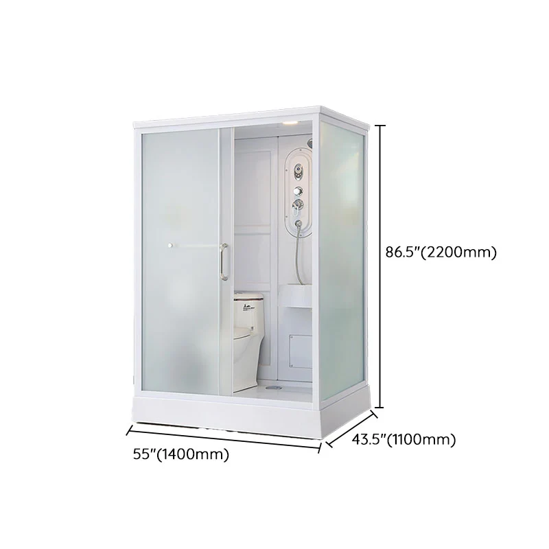 Mampara de ducha rectangular blanca Mampara de ducha de vidrio templado Clearhalo