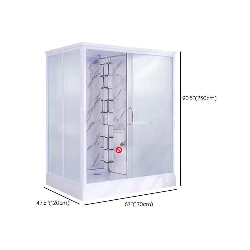Mampara de ducha rectangular deslizante Mampara de ducha enmarcada con vidrio templado Clearhalo