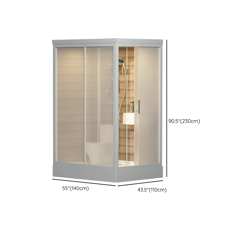 Mampara de ducha rectangular deslizante Mampara de ducha enmarcada con vidrio templado Clearhalo