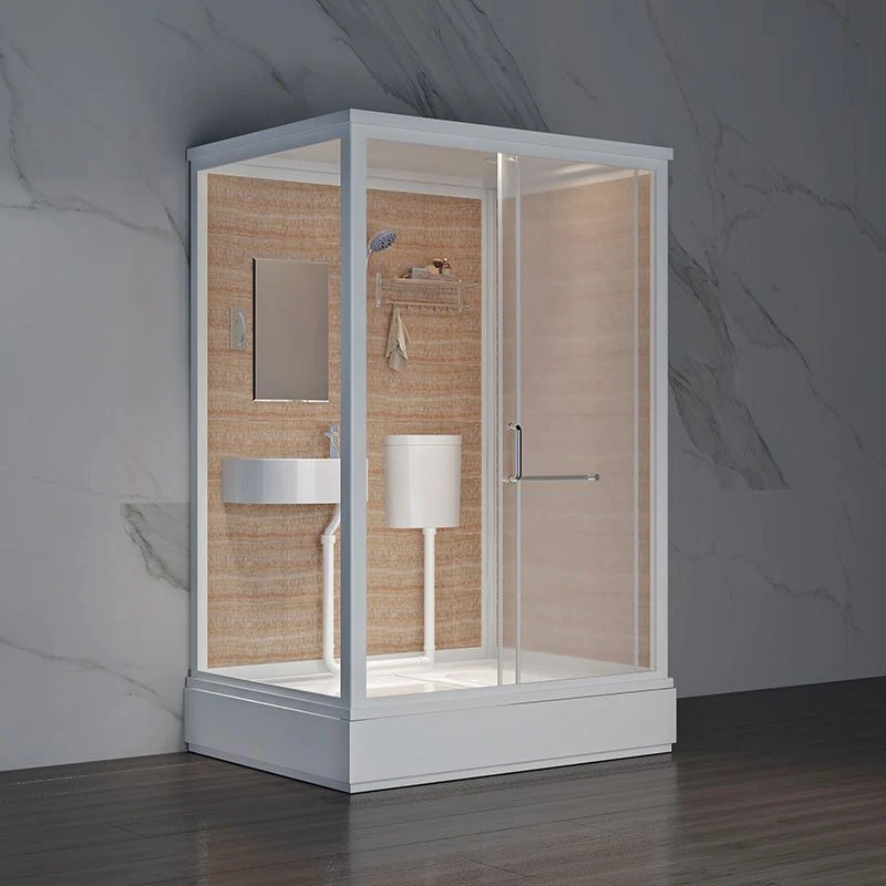 Mampara de ducha rectangular deslizante Mampara de ducha enmarcada con vidrio templado Clearhalo