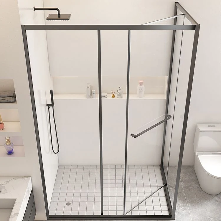 Mampara de ducha rectangular de marco completo Mampara de ducha de vidrio templado Clearhalo