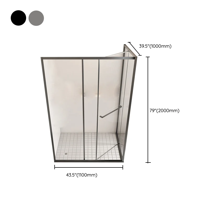 Mampara de ducha rectangular de marco completo Mampara de ducha de vidrio templado Clearhalo