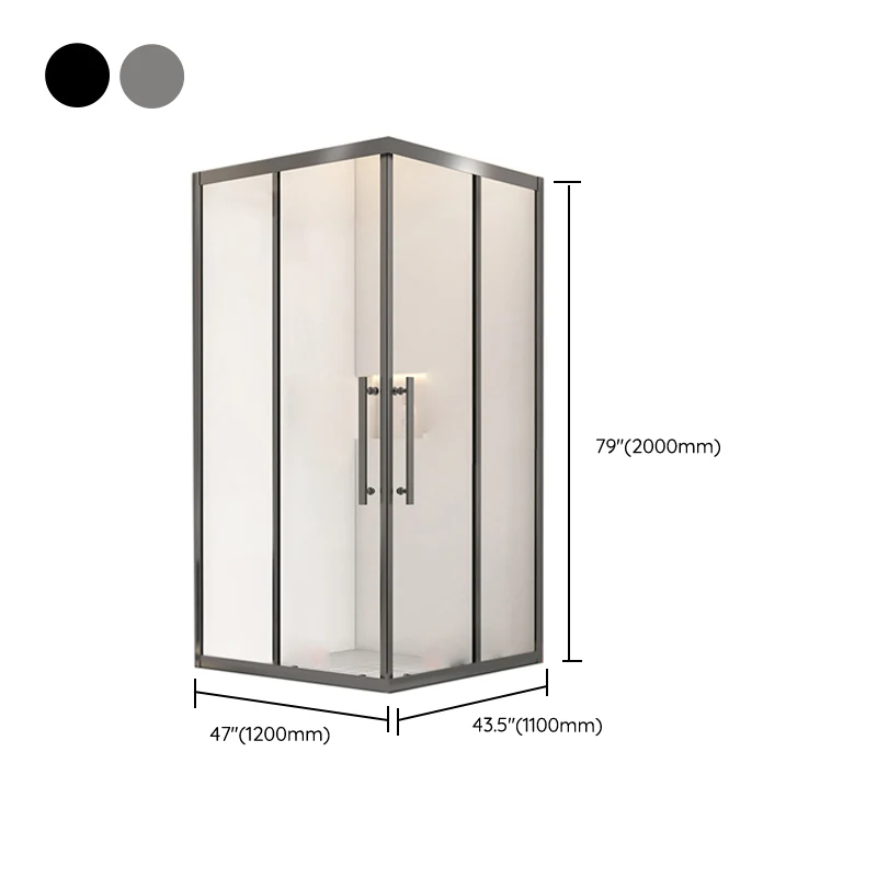 Mampara de ducha rectangular de marco completo Mampara de ducha de vidrio templado Clearhalo