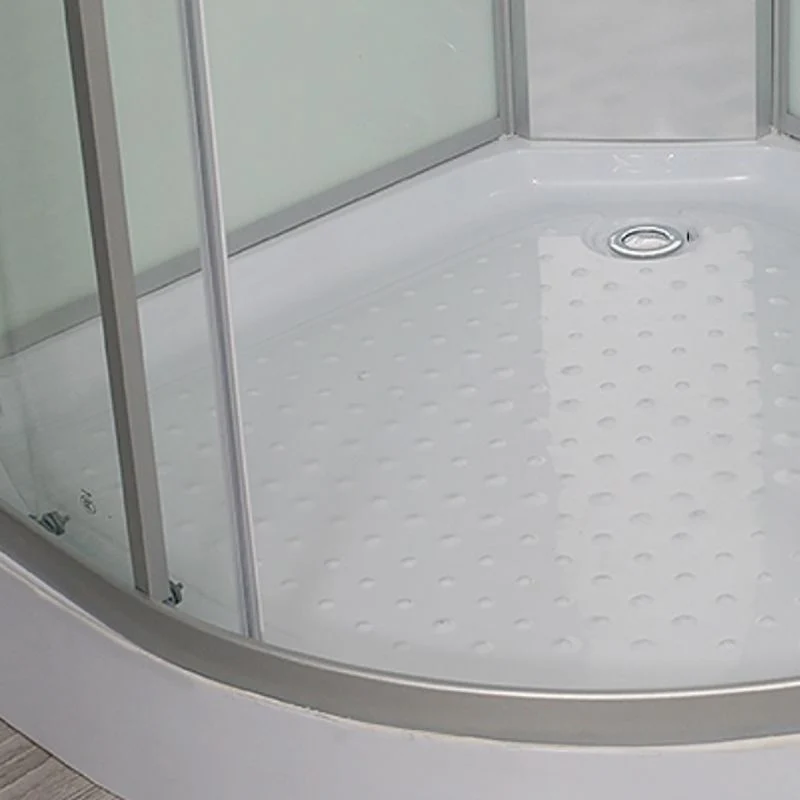 Mampara de ducha redonda con doble puerta corrediza y cabezal de ducha Clearhalo