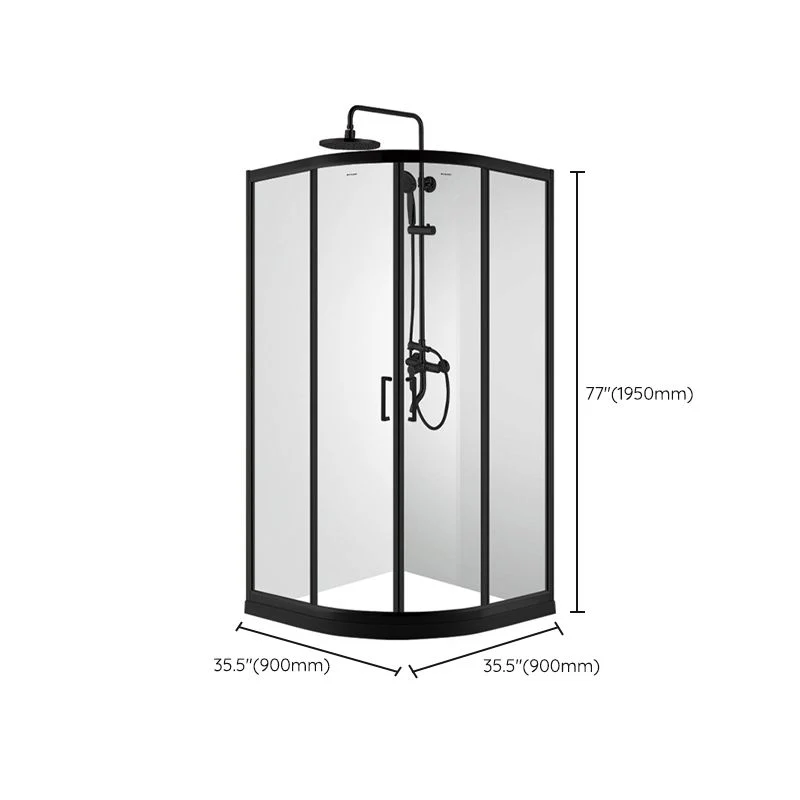 Mampara de ducha redonda moderna Cabina de ducha templada transparente Semi-Frameless Clearhalo