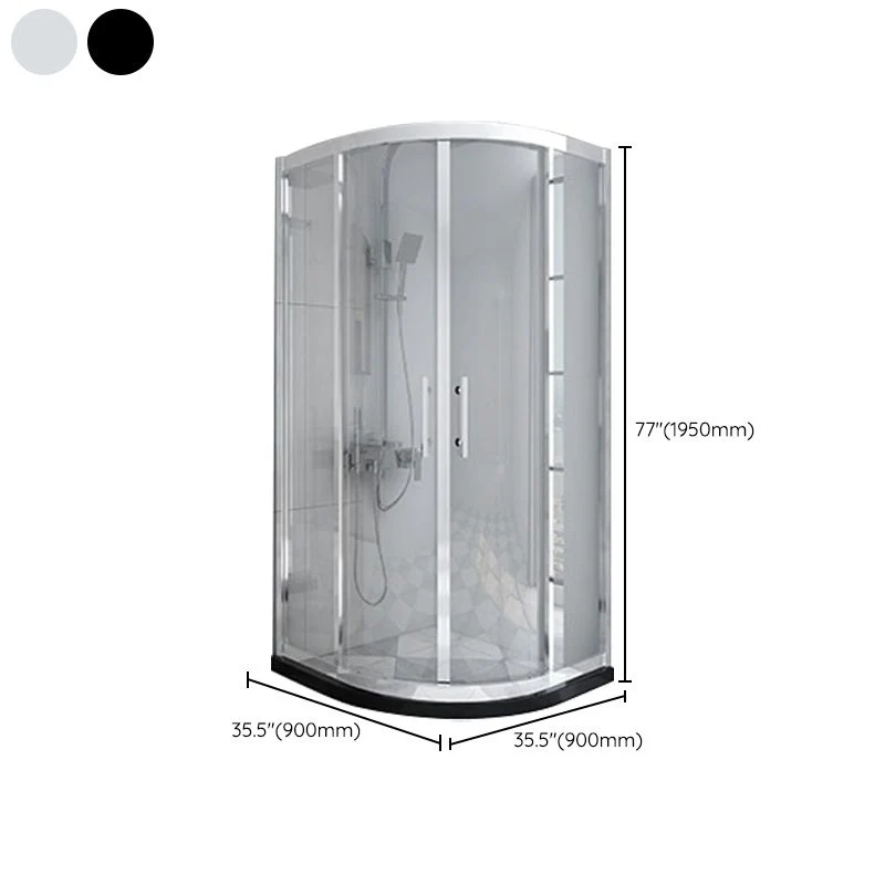 Mampara de ducha redondeada de vidrio templado con puerta de ducha Mampara de ducha de esquina Clearhalo