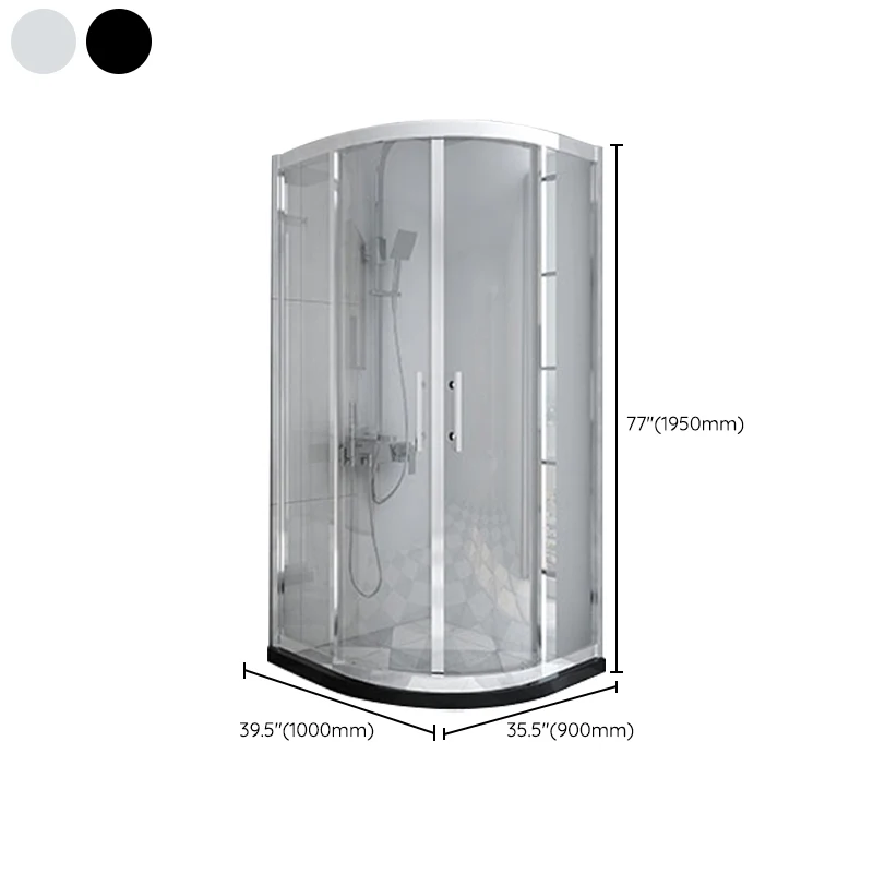 Mampara de ducha redondeada de vidrio templado con puerta de ducha Mampara de ducha de esquina Clearhalo