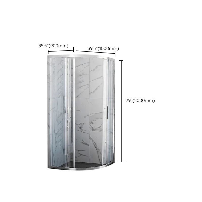 Mampara de ducha simple con puerta de ducha de vidrio templado de aleación de aluminio Plata Clearhalo