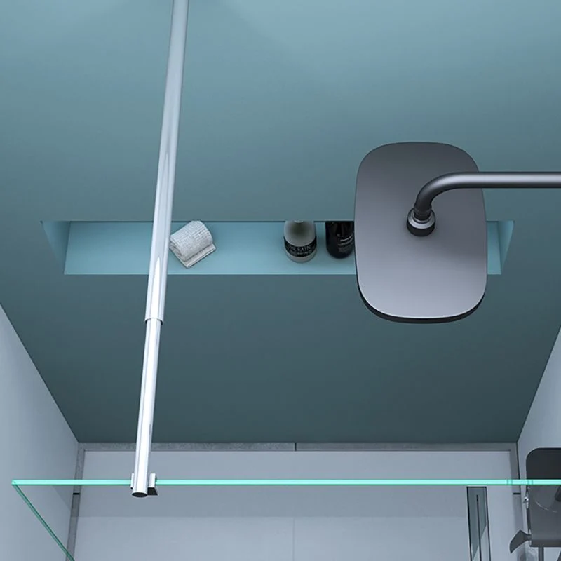 Mampara de ducha tipo alcoba transparente de vidrio templado con cabecera Clearhalo