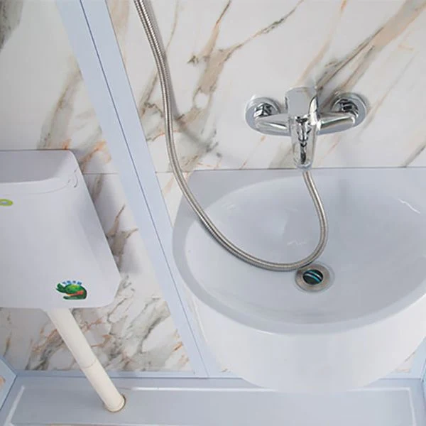 Mampara de ducha de vidrio esmerilado deslizante simple Mampara de ducha enmarcada en blanco Clearhalo
