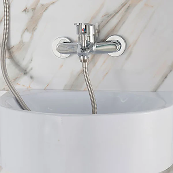 Mampara de ducha de vidrio esmerilado deslizante simple Mampara de ducha enmarcada en blanco Clearhalo