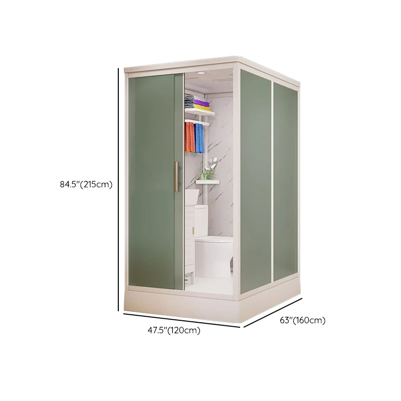 Mampara de ducha de vidrio esmerilado Mampara de ducha corrediza individual enmarcada en blanco Clearhalo