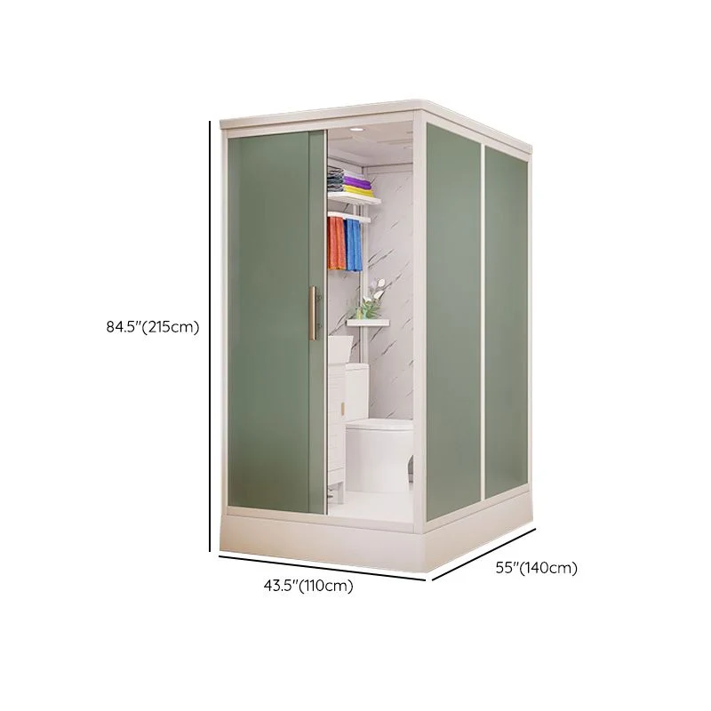 Mampara de ducha de vidrio esmerilado Mampara de ducha corrediza individual enmarcada en blanco Clearhalo