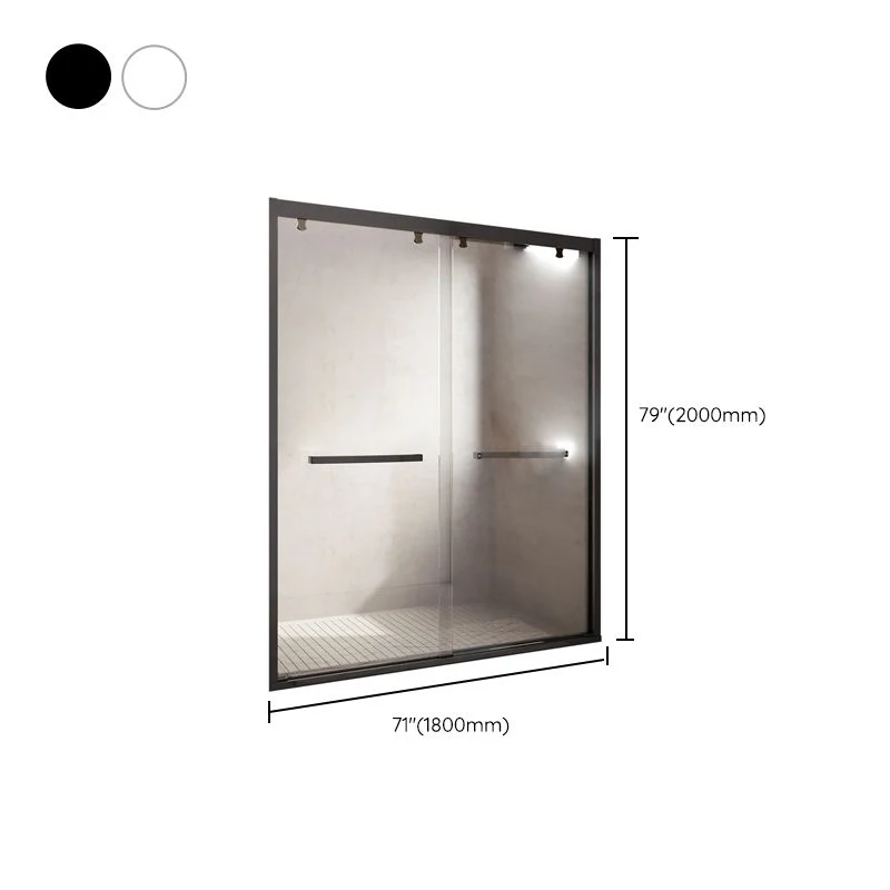 Mampara de ducha de vidrio templado con puerta de ducha corrediza doble semi sin marco Plata Clearhalo