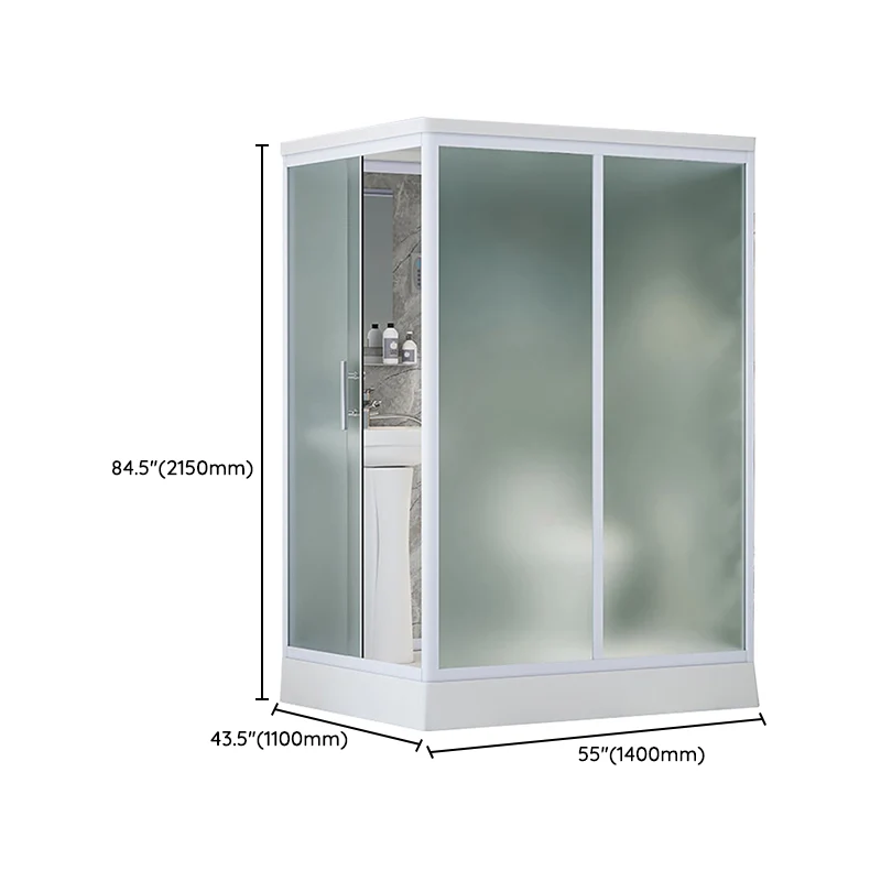Mampara de ducha de vidrio templado esmerilado Mampara de ducha rectangular Clearhalo