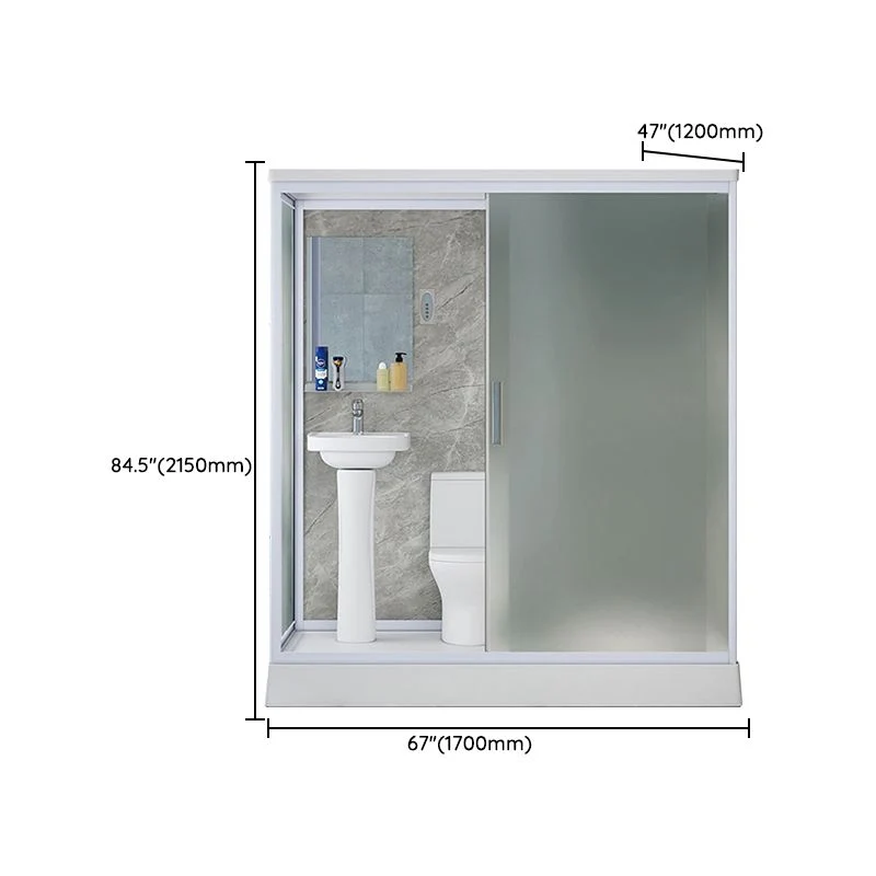 Mampara de ducha de vidrio templado esmerilado Mampara de ducha rectangular Clearhalo