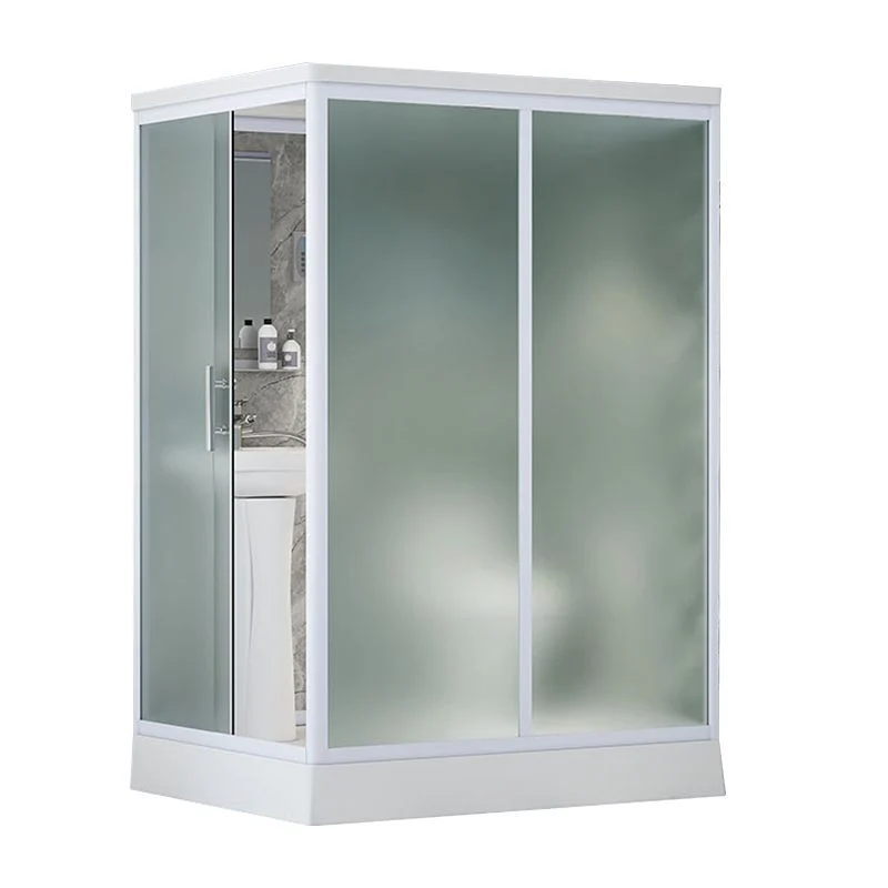 Mampara de ducha de vidrio templado esmerilado Mampara de ducha rectangular Clearhalo