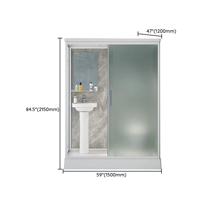 Mampara de ducha de vidrio templado esmerilado Mampara de ducha rectangular Clearhalo