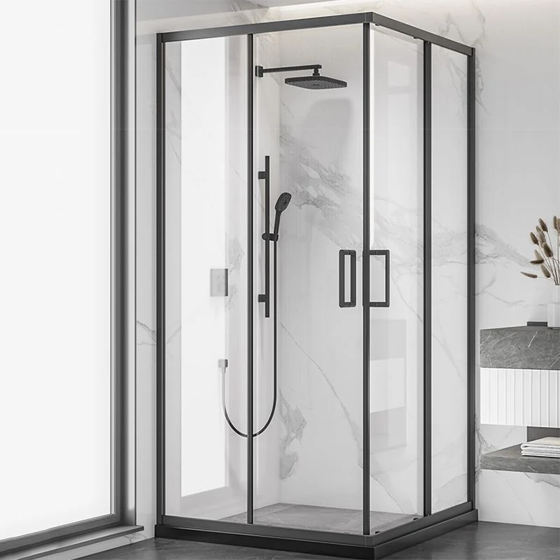 Mampara de ducha de vidrio templado semi-frameless con mampara de ducha de medio marco Clearhalo