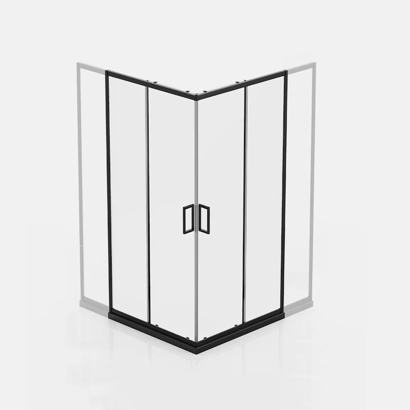 Mampara de ducha de vidrio templado semi-frameless con mampara de ducha de medio marco Clearhalo